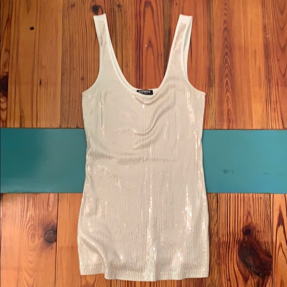 Express Sexy Basic - Sequin Tank Top